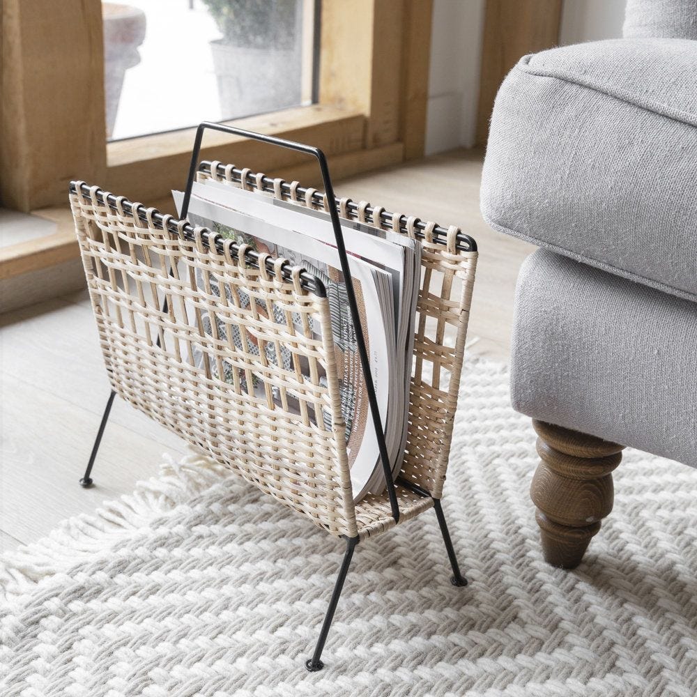 Wicker Magazine Rack - Narrow